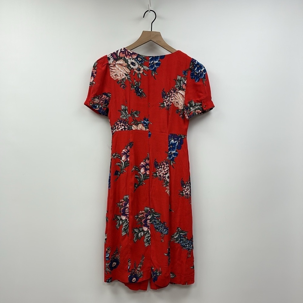Anthropologie Red Floral Mini Dress - Picture 6 of 9